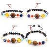 Top-Selling Galaxy Solar System Bracelet: Natural Stone Beads, 8 Planets, Guardian Star, Seven Chakra Bangle