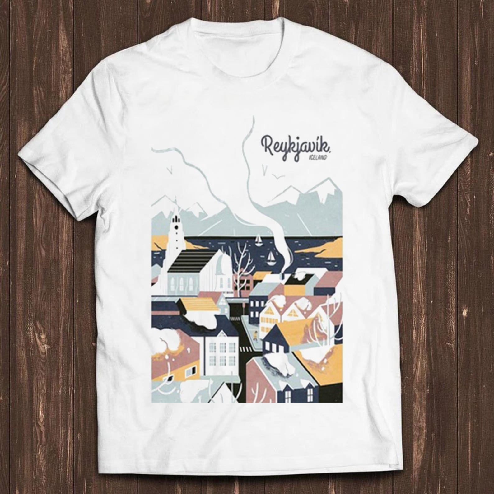 Reykjavik Iceland Travel Poster Meme Funny Style Cult Movie Music Gift Tee T Shirt C649 4XL