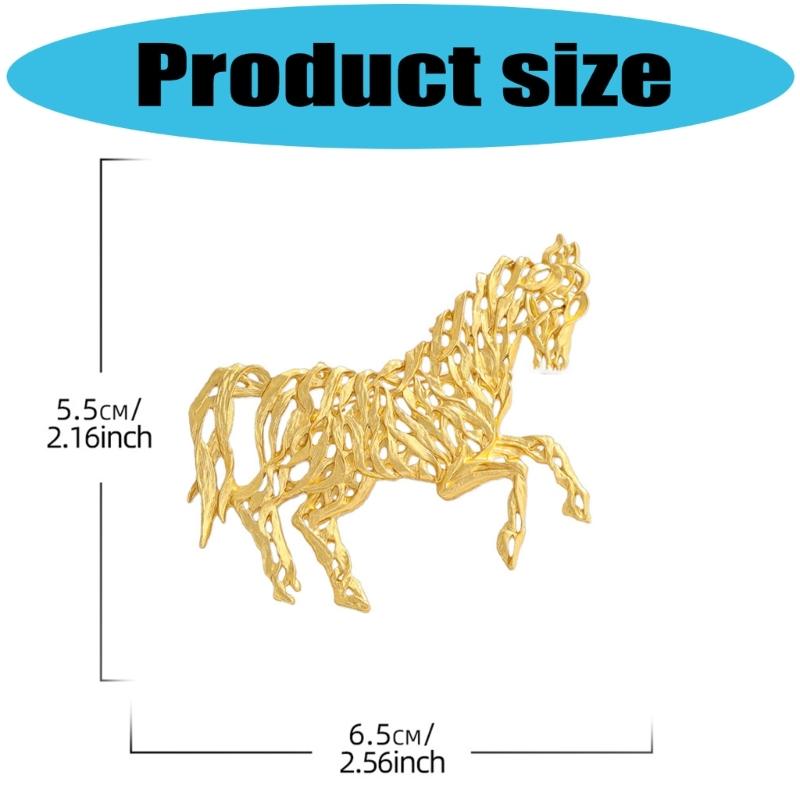 Intricate Chinese Horse Designs Metal Pin Artistics Hollow Craftsmanship Stylish Outfit Enhancer