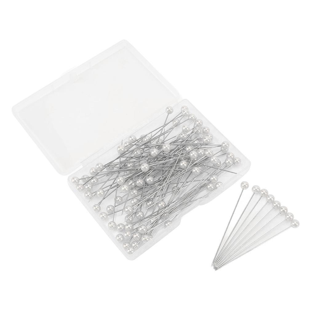 100Pcs Pearlized Head Pins Sewing Quilting Straight for Bouquets Floral Fabric