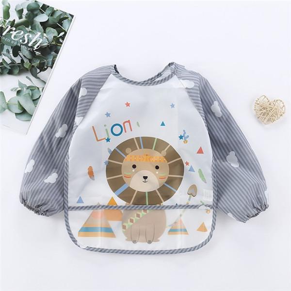 Baby Long Sleeve Scarf Waterproof Toddler Art Smock Feeding Bib Apron Pocket Infant Boys Girls Burp Cloth Banana Bibs for1-3Year
