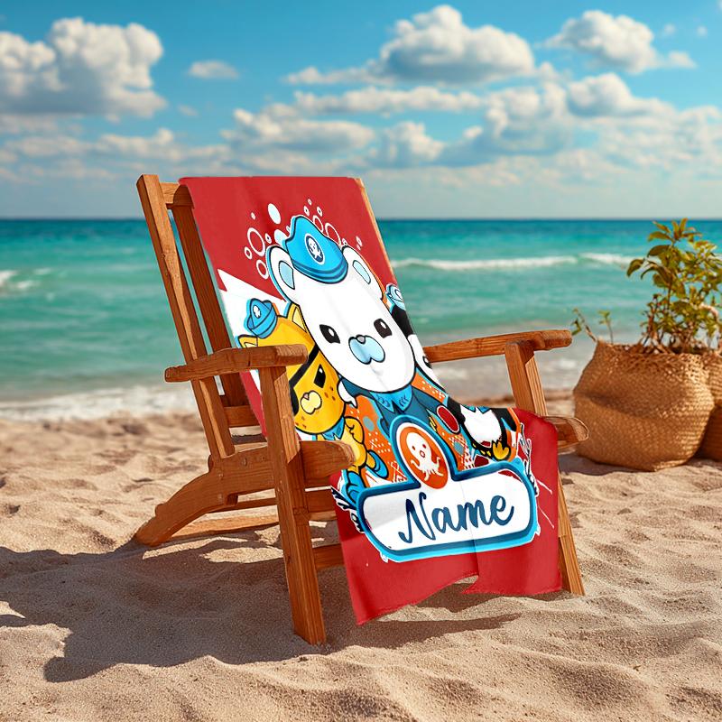 Personalized customized proof beach towel with Octonauts pattern - soft, absorbent,quick-drying,perfect swimming,camping&bathing