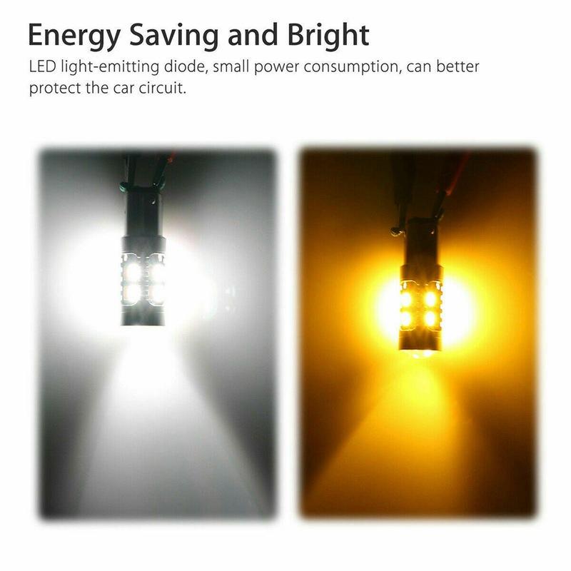 Powerful 2PCS Bulbs Dual Color LED Bulb Canbus Car Turn Signal Lamp