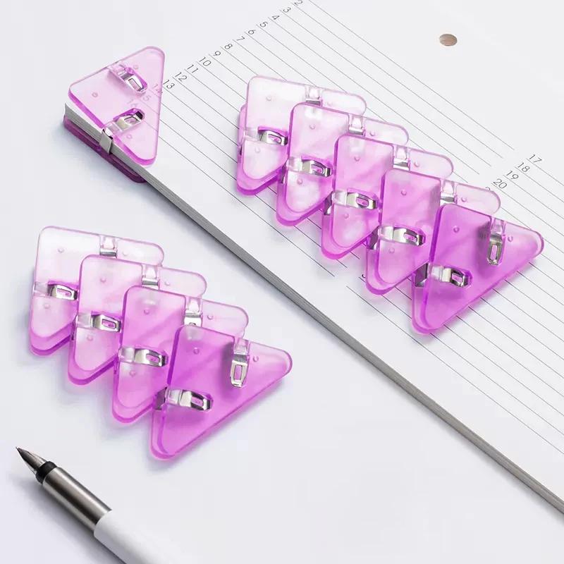 5/10Pcs Solid Color Triangle Corner Clips Page Holder Paper Clip Office Accessories Photo Clamp School Supplies Stationary