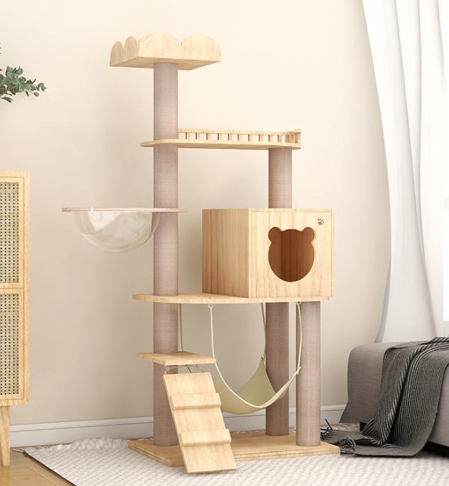 Modern & Cute Customizable Cat Scratching Tree Tower Large Wood Furniture