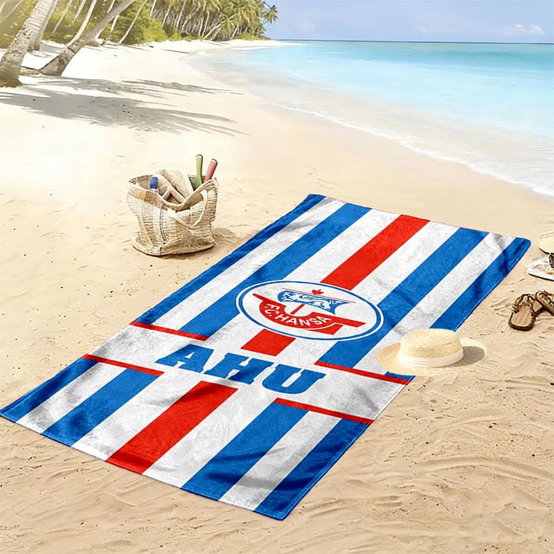 FC. Hansa Rostock Print Strandtuch, Großes Weiches Schnelltrocknendes Handtuch für Strand Camping Schwimmen