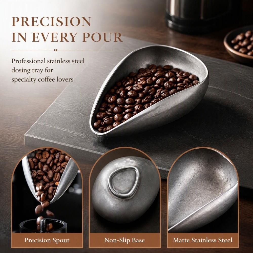Stainless Steel Coffee Bean Dosing Cup Loose Tea Storage Dish  For Coffee Lovers