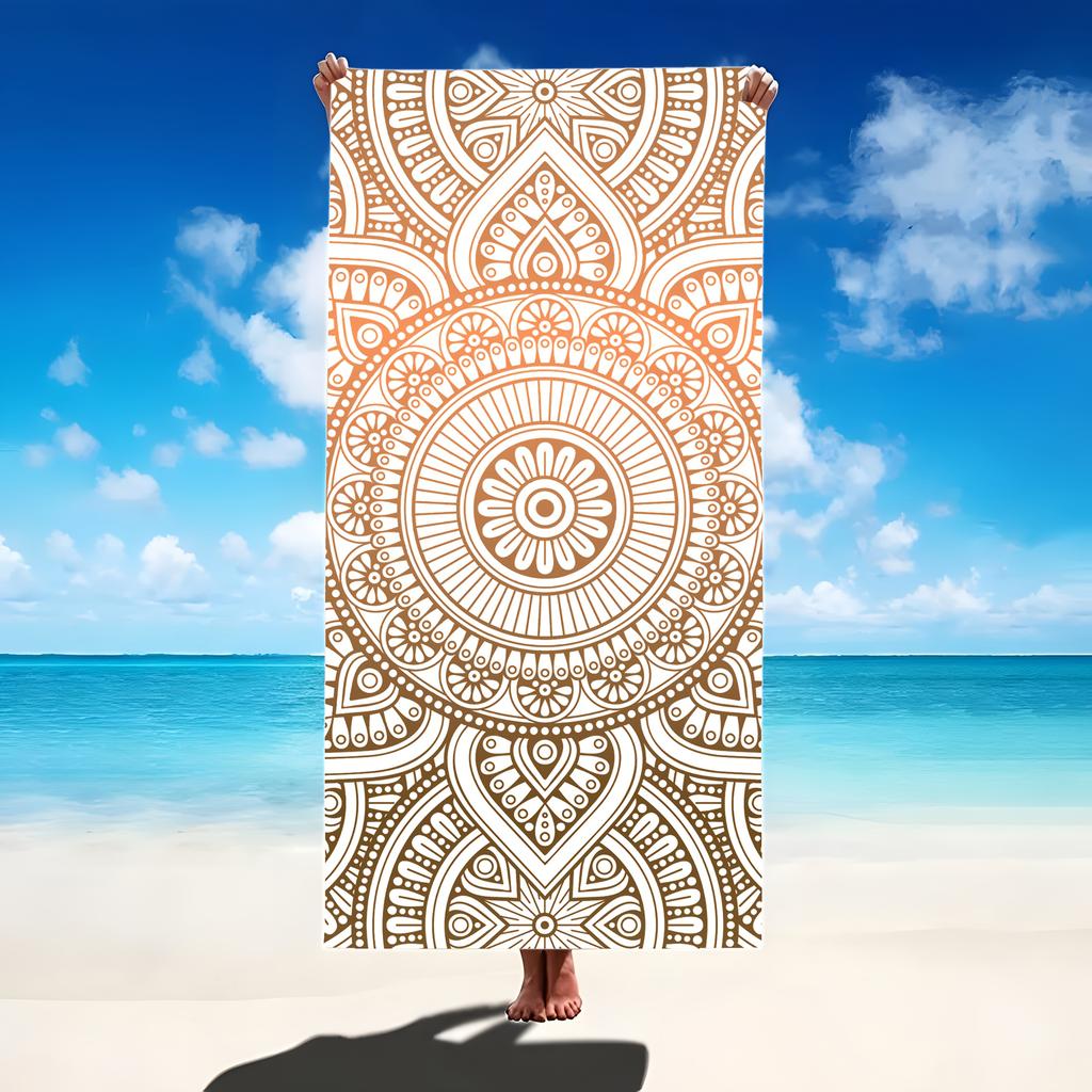 Mandala Pattern Beach Towel Boho Print Soft Quick-Dry Large Bath Towel For Yoga Travel Swim Pool Home Decor