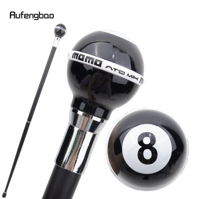 Black White Eight Ball Silver Walking Cane Fashion Decorative Walking Stick Gentleman Elegant Cosplay Cane Crosier 92cm