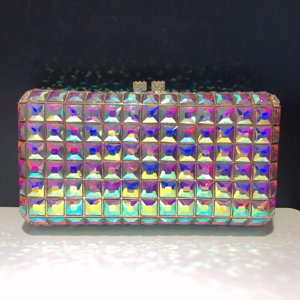 Women Purple Crystal Clutch Purse Stones Evening Bags Hollow Out Wedding Party Clutches Bags Lady Shoulder Bags Handbag