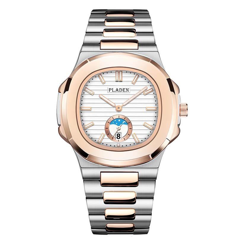 Classic Men's High-end Fashion Business Stainless Steel Waterproof Quartz Watch