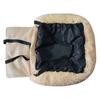 Dogs Car Seat Travel Dog Bed with Safety Straps Plush Fluffy Pet Seat with Non-Slip Backing Detachable Washable Cushion for Small Large Dogs