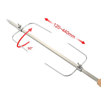 Portable BBQ Rotatable Rotisserie Rack Stainless Steel Two Heights Adjustable Roast Grill Outdoor