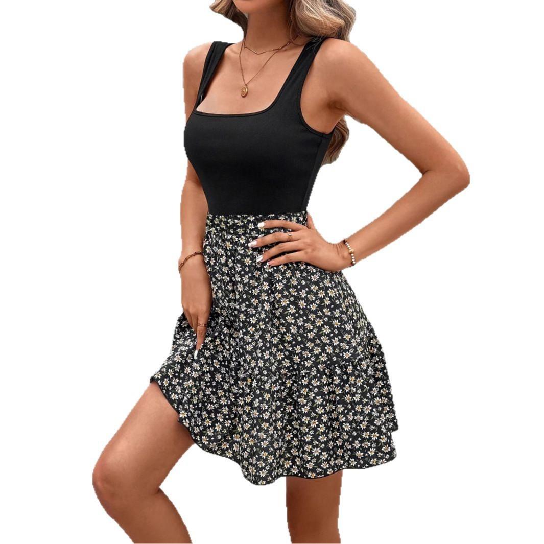 

Женское летнее повседневное платье без рукавов с принтом в горошек для отдыха на пляже А-силуэта S