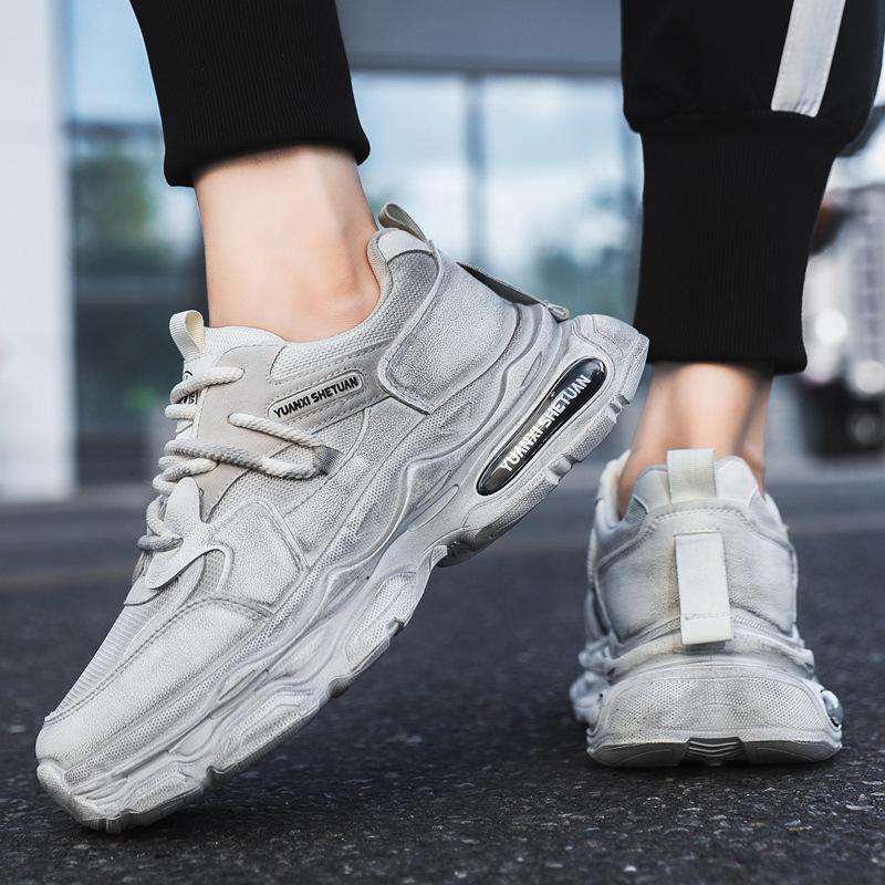 Men s 2024 Summer Breathable Trendy Dad Shoes - Thick Sole Height Increasing Casual Running Sneakers Size 39