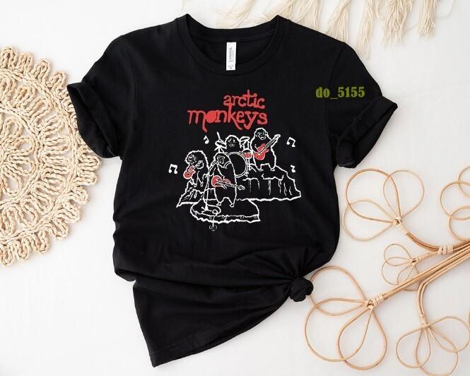 VTG retro Arctic Monkeys band rock T-shirt black S