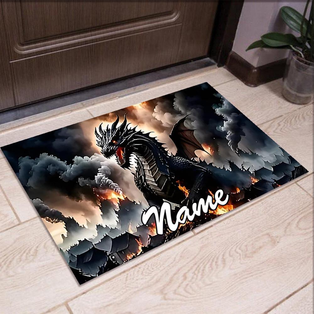 Custom Name Dragon Printed Carpet,Rug for Office Chair Living Room Bedroom Kitchen Room Decor Gifts.