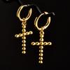 Golden Exquisite Sword Cross Star Hoops Earring Fashion Natural Shell Stainless Steel Earrings For Women Men Accessories Jewelry