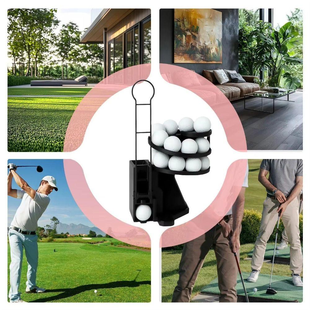 25-Ball Capacity Golf Ball Launcher Set Foot Pedal Control Golf Ball Dispenser  Golf Simulator