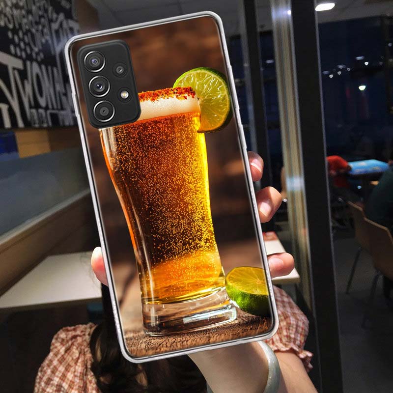 A Fresh Cold Beer Phone Case For Samsung A15 A25 A35 A55 Galaxy A12 A22 A32 A52S A72 A05S A02S A42 J6 J4 A6 A7 A8 A90 A80 J8 A9