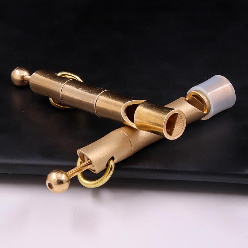 Brass Bamboo Joint Metal Whistle - Survival Tool & Children's Toy Gift