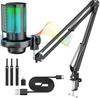 RGB USB Condenser Microphone with Desktop Tripod Stand for Gaming & Live Streaming