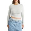 SKIMS Plain Knit Slim Fit Long Sleeve T-Shirt Women tops Light-Gray AP-TSH-0647-LHG