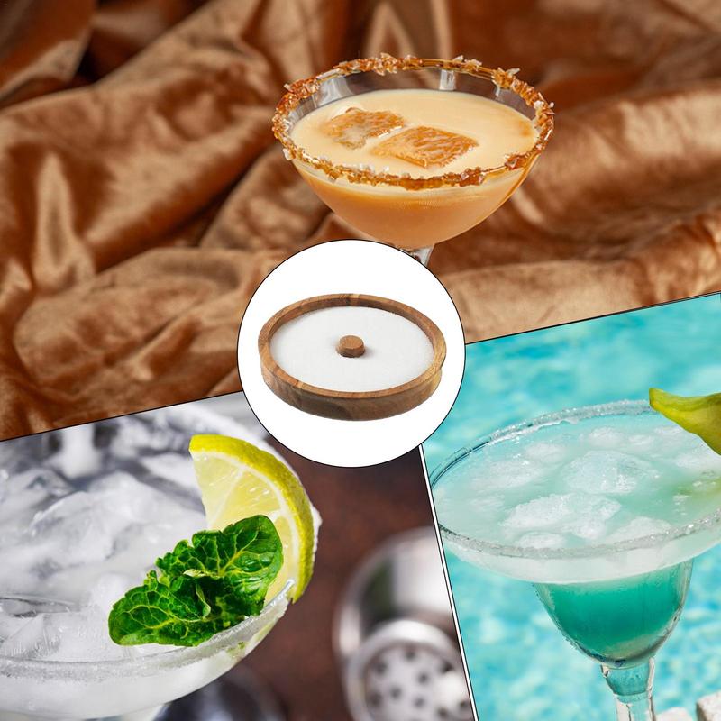 Cocktail-Ränder für Getränke Mehrzweck-Holz-Zucker-Ränder Margarita-Salz-Ränder Schale Barzubehör für Säfte Margarita