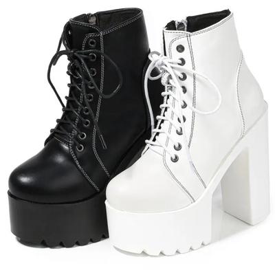 Stile Europa e America sexy tacchi alti 15 cm grezzi con stivali da donna con tacco super alto stivaletti stivaletti classici corti