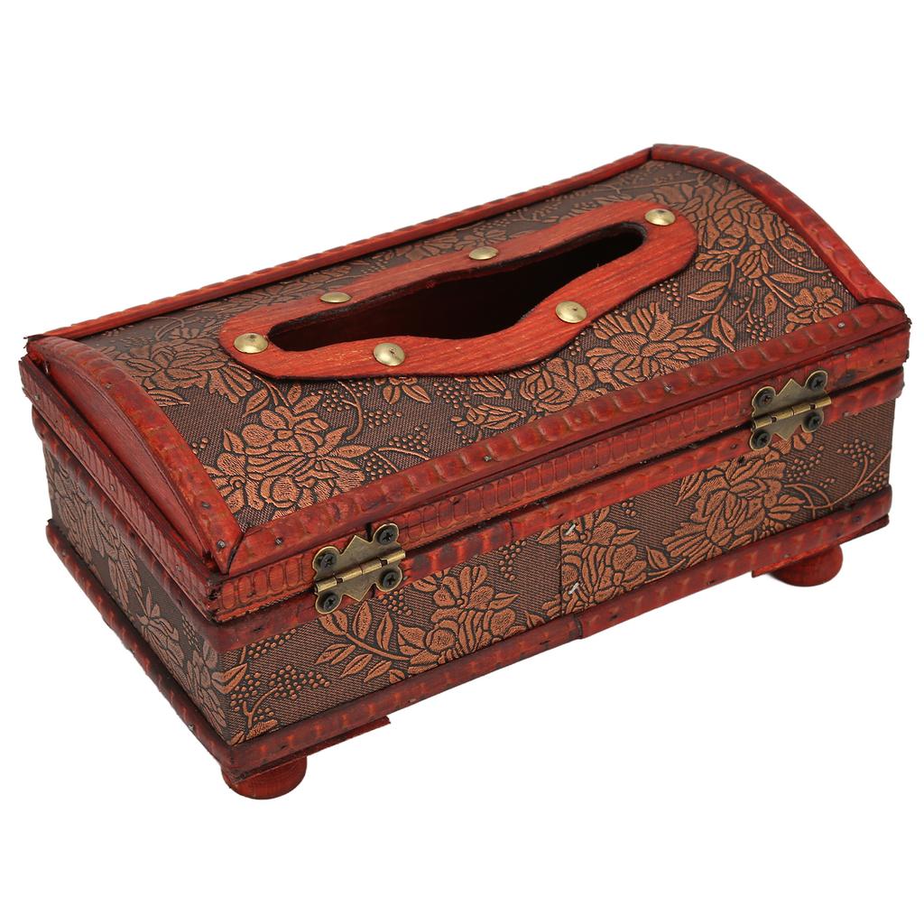 Retro Tissuebox Holz Schön Dekorative Handtuch Servietten Aufbewahrungsbox für Massagesalon
