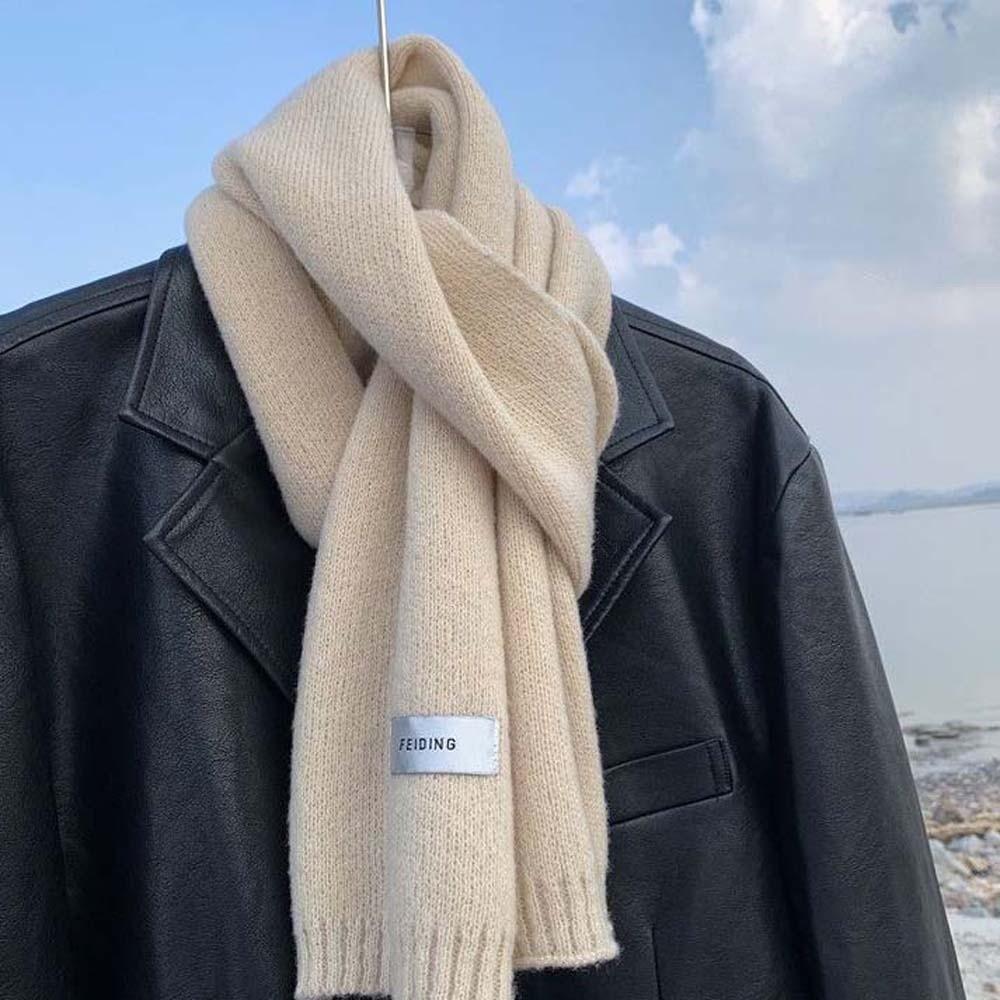 Soft Long Thickened Neckscarf Cold-proof Winter Warmer Scarf Large Couple Knitting Wool Scarf Men