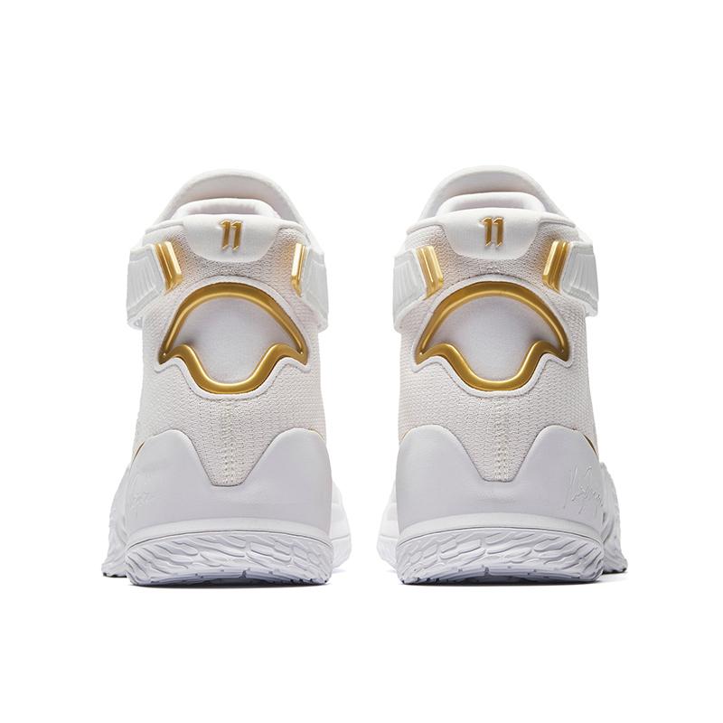 Anta KT3 Dämpfung Rutschfest High-Top Basketballschuhe Herren Weiß Gold 112531611U-1