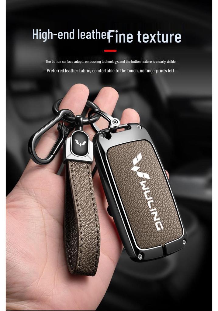Wuling Hongguang MiniEV Key Cover: Full Metal Shell, Decorative Accessory for Men & Women