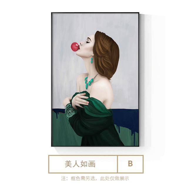Pittura astratta su tela a spalla nuda Immagini murali di arte moderna per soggiorno Decorazione di moda Beauty Girl Poster e stampa