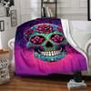 1pc Sugar Skull Throw Blanket Soft Flannel, Cozy All Season Polyester Perfect for Home, Office