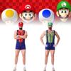Conjunto de Disfraz de Mario Único Con Sombrero, Guantes, Bigote y Tirantes Para Adultos