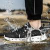 Bequeme Herren-Gehschuhe Gedämpfte Fußgewölbeunterstützung Turnschuhe Atmungsaktives Mesh Freizeitkleidung Schwarz Grau