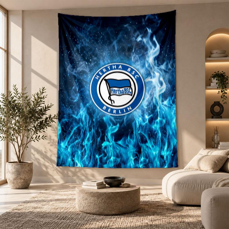 Decorative Tapestry,hertha bsc FC Printed Wall Art, Lightweight Wall Hanging For Bedroom Background