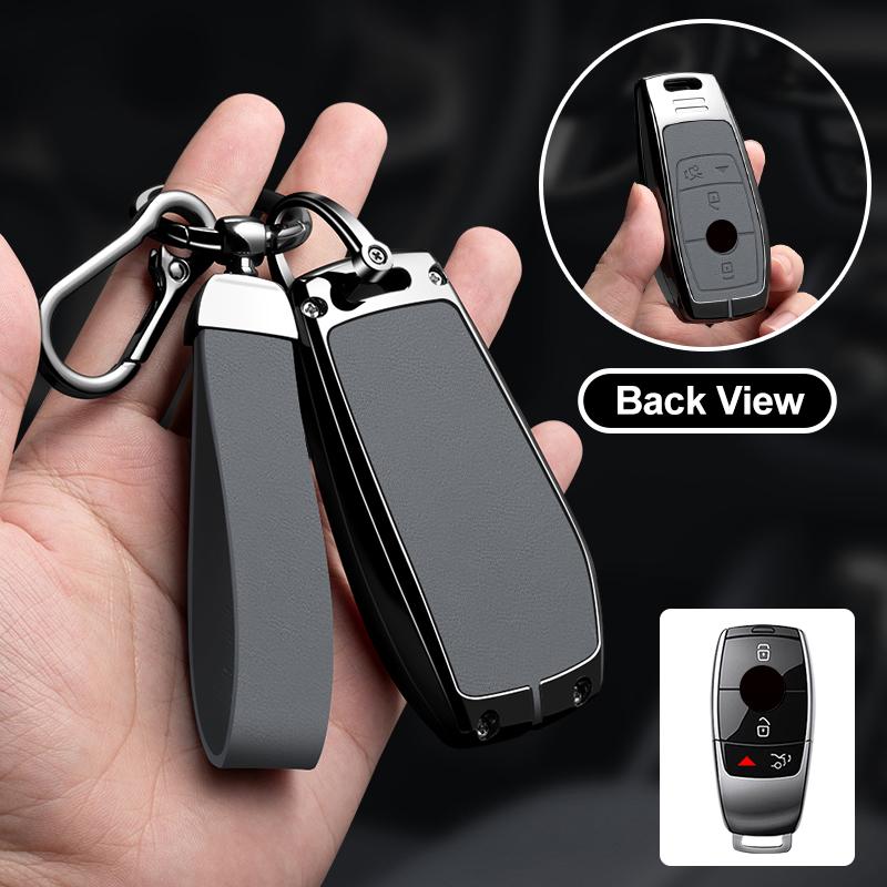 Zinc Alloy Leather Car Key Holder For Mercedes Benz A E C S Class E200 E400 E63 W213 S550 S560 C260 Glc Cle Cla Glb Gls Key Fob
