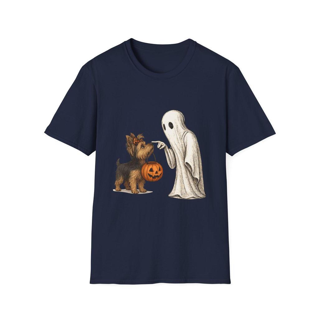 HEISSER VERKAUF Halloween Geist und Hund T-Shirts Lustige Geisterzeit Weiche Bequeme T-Shirts Unisex Wildtiere Oberteil Tierdruck Kostüm
