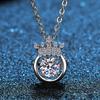 Mo Sangshi Fashion S925 Sterling Silver Necklace Smart Crown Beating Heart Qixi Valentine's Day Gift Wedding
