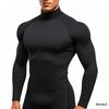 Men's High Neck Long Sleeve Quick-Dry Sports Bodysuit for Football & Basketball Training