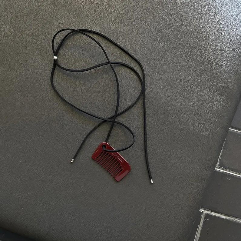 

Корейский гребень-сердце черное ожерелье-чокер на шнурке - Женская модная цепочка