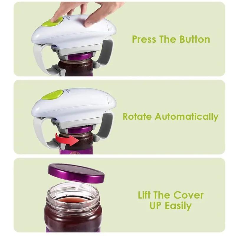 Electric Can Opener Automatic Bottle Opener Handheld Jar Tin Opener One Touch Jar Opener Kitchen Gadgets Kitchen Gadgets