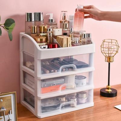 2/3/4 Layer Desktop Storage Box Organizer Large Capital Plastic Drawer Transparent Multifunction Cosmetics Storage Organizer Box