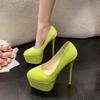 Fashion Thick-soled High Heels Large Size 43 Sexy Slip-on Wedding Shoes Shallow-mouth Party Shoes