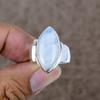 Moonstone Genstone Handmade 925 Sterling Silver Jewelry Ring Size 8 KKG-542