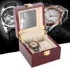 2 Grids Wooden Watch Holder Wristwatch Display Case Jewelry Gift Storage Box Organizer