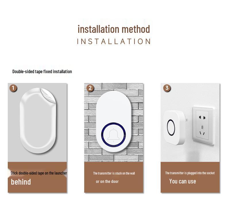 38-Ringtone Wireless Doorbell with Long-Distance Pager & Remote Control