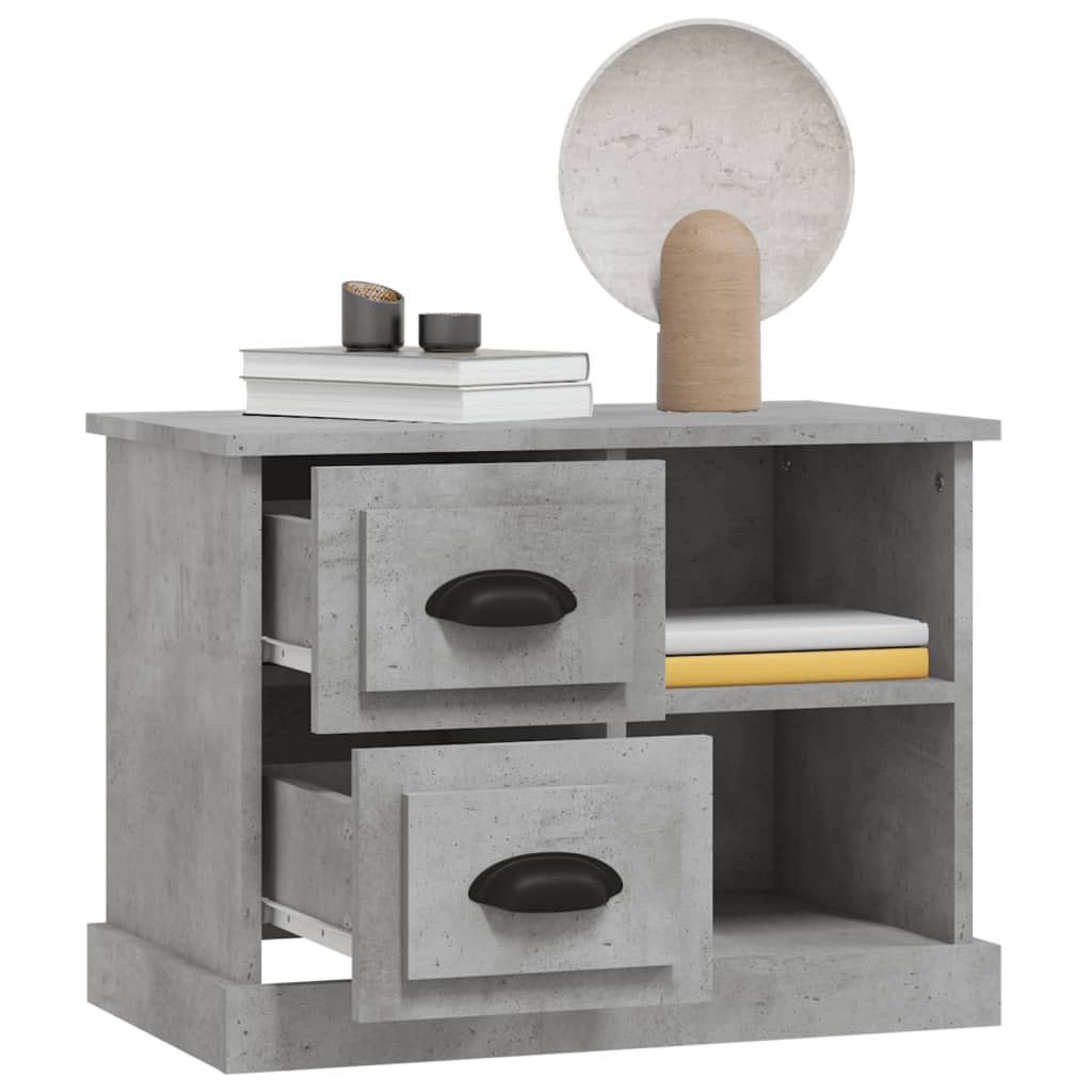 Nightstand Concrete Gray 60x35.5x45 Cm